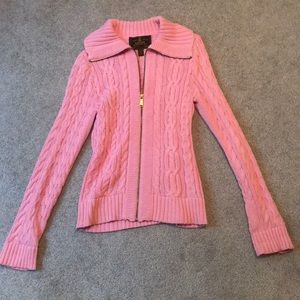 Ralph Lauren pink zip up sweater